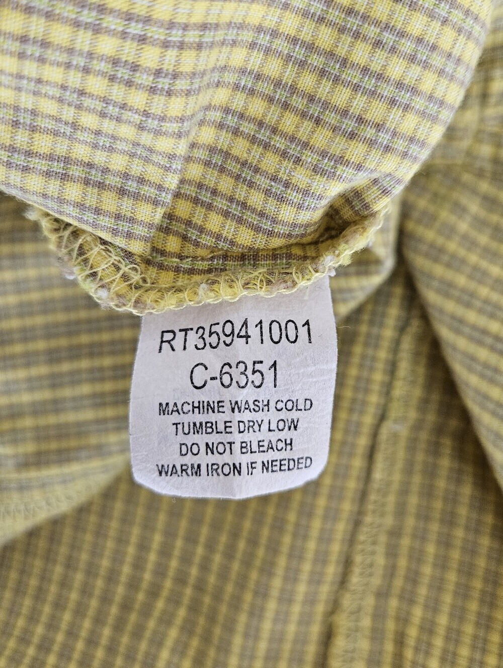 Rockies Western Shirt Yellow Check Plaid Sleeveless Button Collared Top Medium - Picture 7 of 8